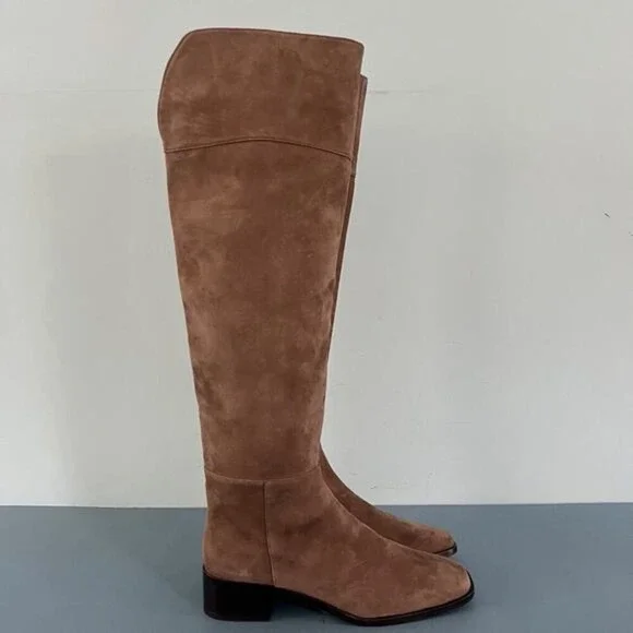 Antonio Melani Rilee Brown Suede Over The Knee Tall Dress Boots - Picture 5 of 11